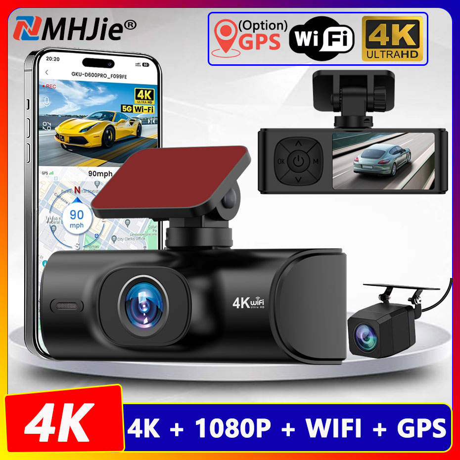 Dual Dash Cam With Gps Wifi - Telecamere DVR per Auto 4K 2160P