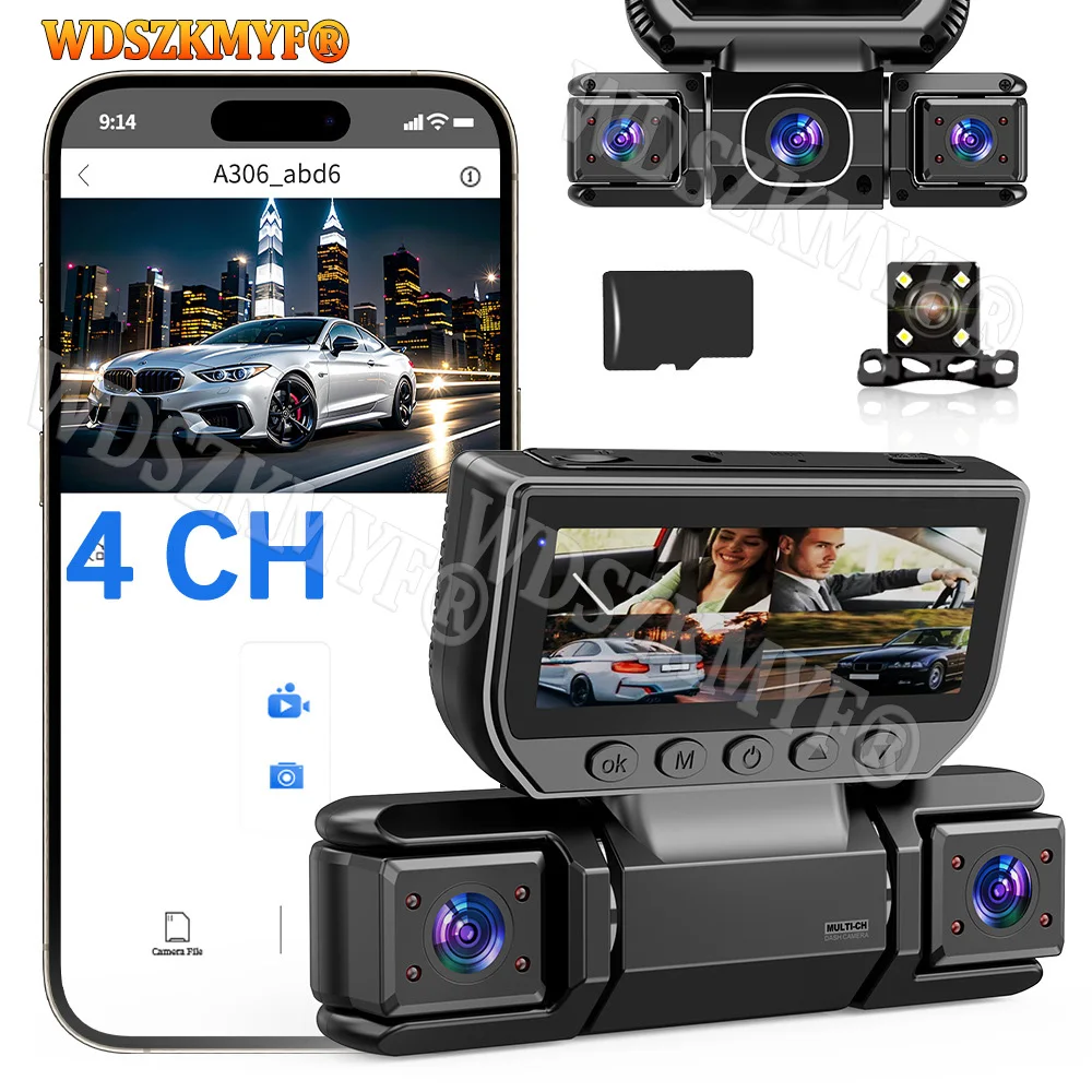 Dash Cam 360 Degree Panoramic - 4 telecamera 360 gradi DVR per