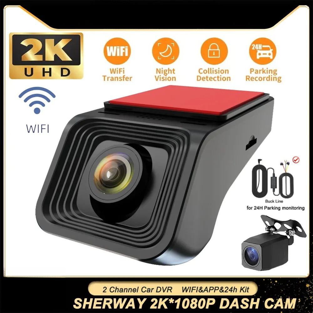 Dash Cam 2K Dual Lens - Telecamera da cruscotto a doppio obiettivo