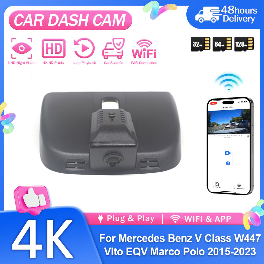 Dash Cam Front And Rear 4K - Per Mercedes Benz Classe V W447