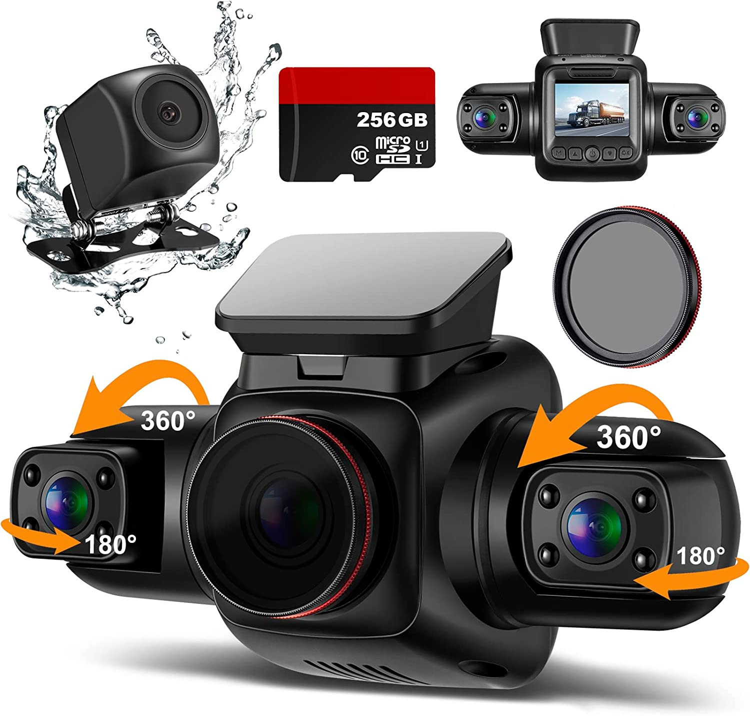 Dash Cam Night Vision Infrared - Dash Cam a 4 canali 360