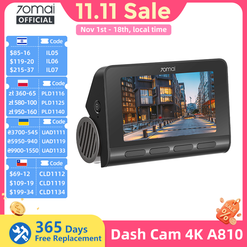 Dash Cam 4K Sony Starvis - 70mai A810 Dash Cam 4K con