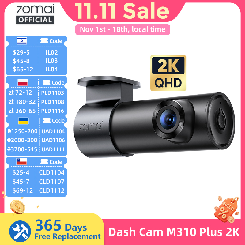 Dash Cam Front And Rear 4K - 70mai M310 Plus Dash Cam 2K