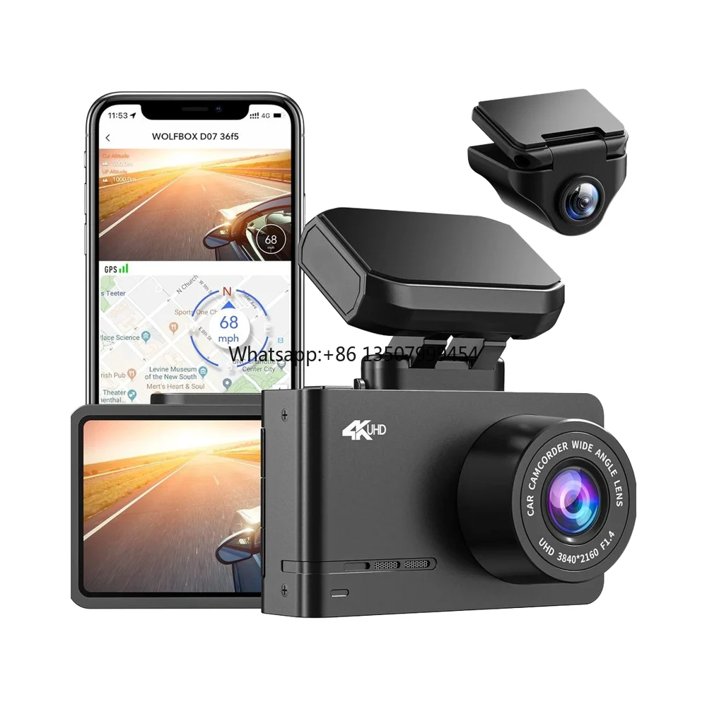 Dash Cam Front And Rear 4K - Wolfbox Dealer D07 Doppia Telecamera DVR