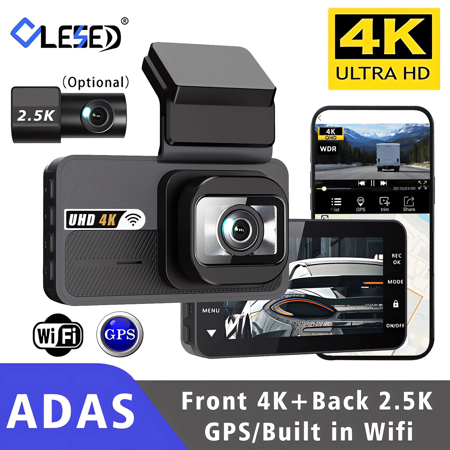 Dash Cam 4K Sony Starvis - 4K + 2.5K Dash Cam WIFI