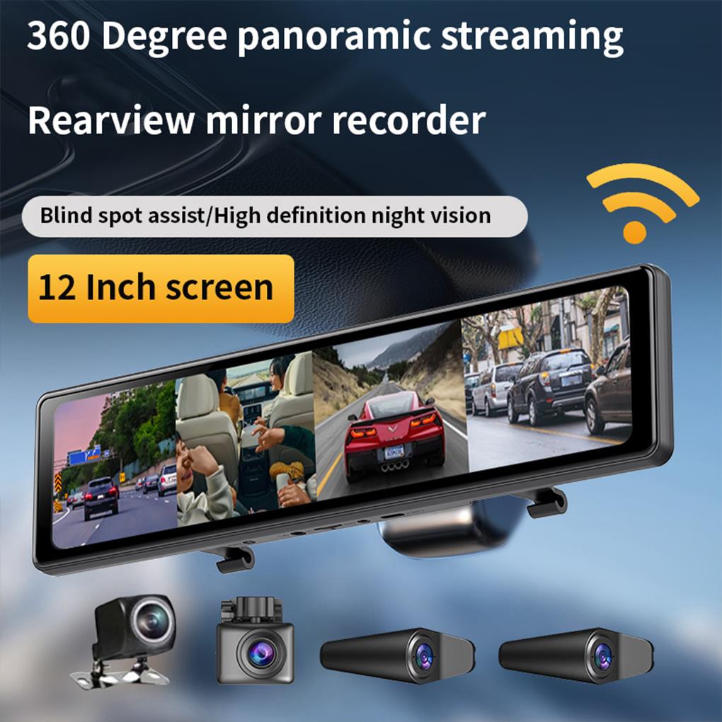 Dash Cam Rear View Mirror 12 Inch - 12 pollici retrovisore Dash Cam 1080P