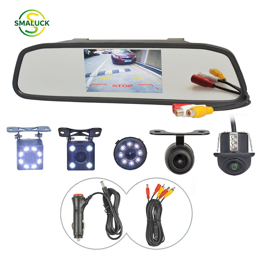 Dash Cam Mirror Backup Camera - SMALUCK Monitor per Specchietto Retrovisore Auto