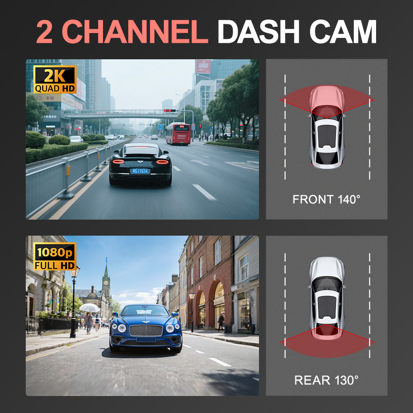 3.16 pollici IPS WIFI UHD 2K D - Dash Cam 2K Dual Lens recensione e prezzo