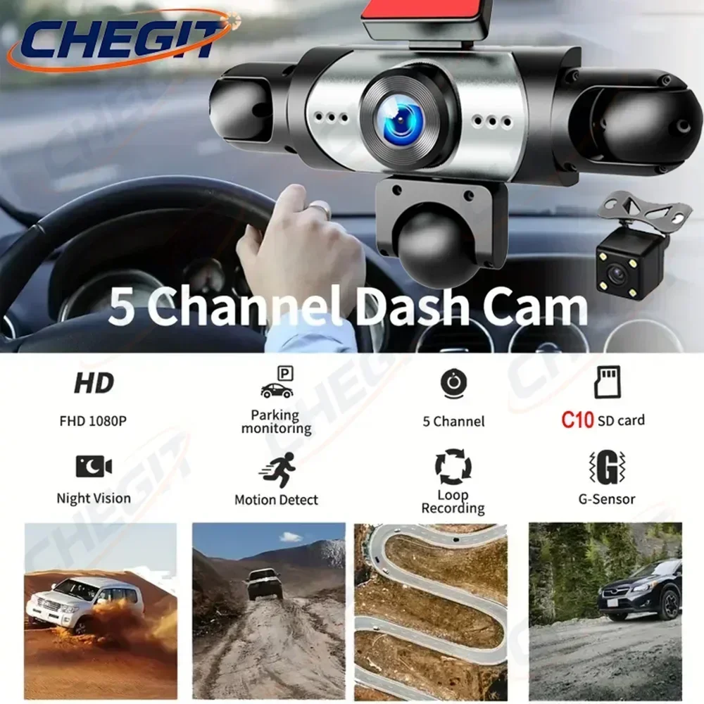 Nuova Dash Cam a 5 Lenti 360°  - Dash Cam Mirror Backup Camera recensione e prezzo