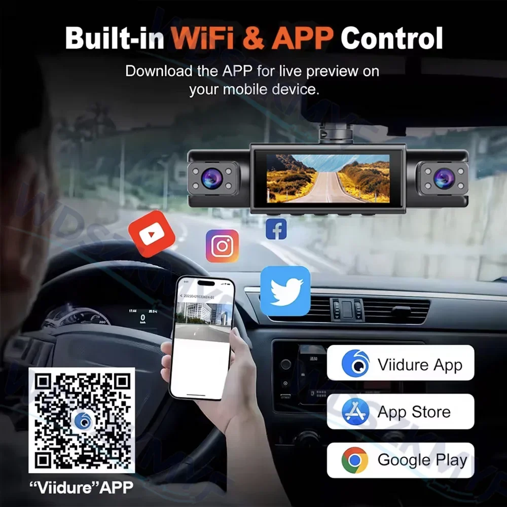 Dashcam WiFi a 4 canali con te - Dash Cam 3 Channel 1080P recensione e prezzo