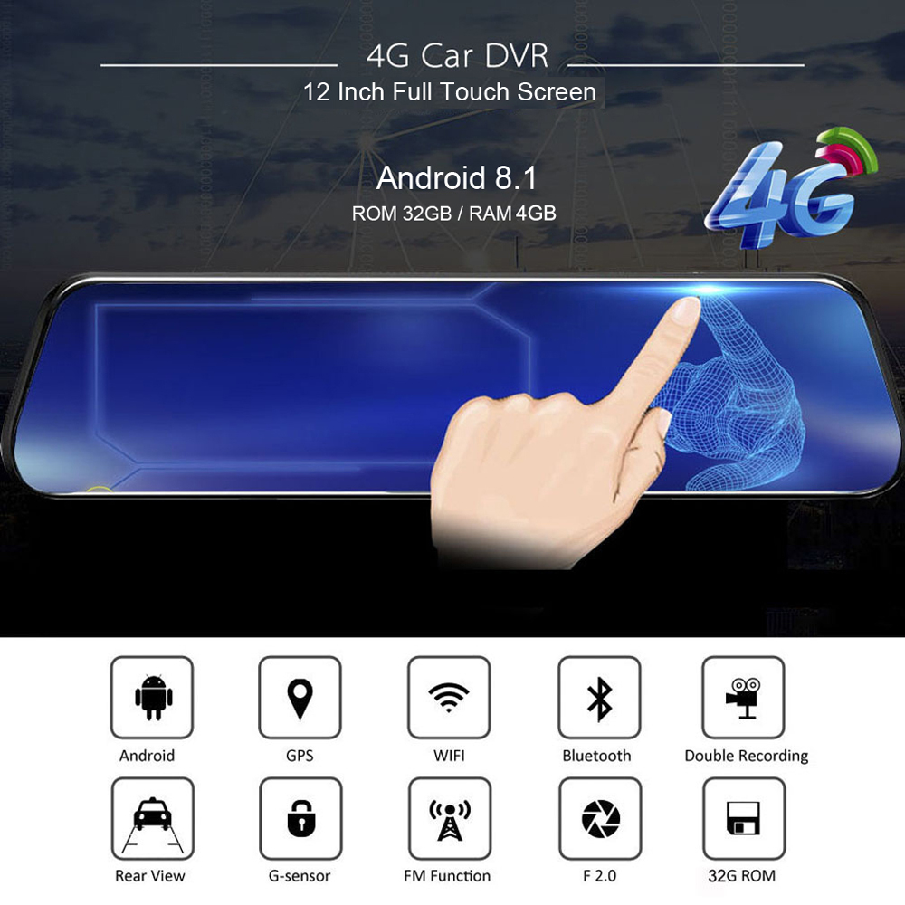 Più nuovo 12 pollici Android 8 - Dash Cam Rear View Mirror 12 Inch recensione e prezzo