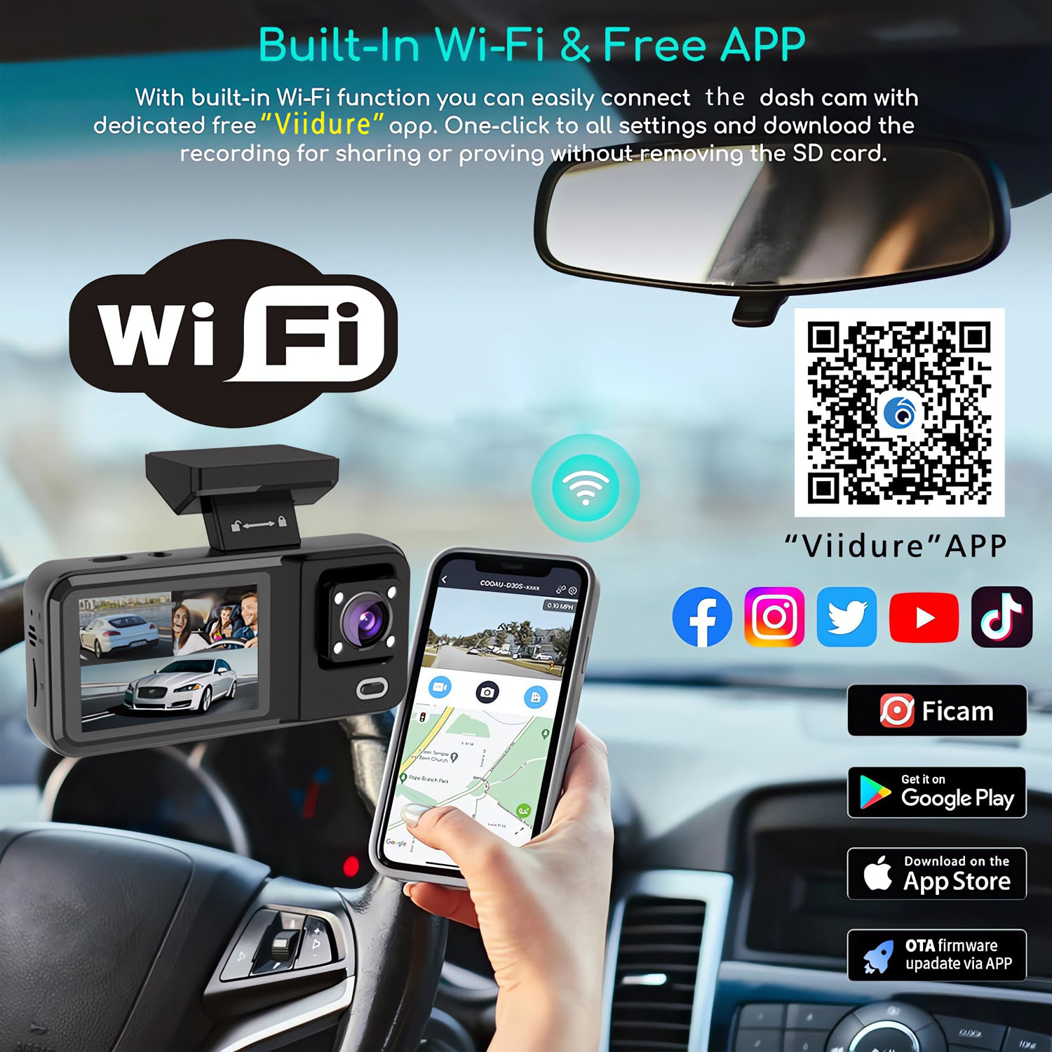 Videoregistratore DVR per Auto - Dash Cam 3 Channel 1080P recensione e prezzo