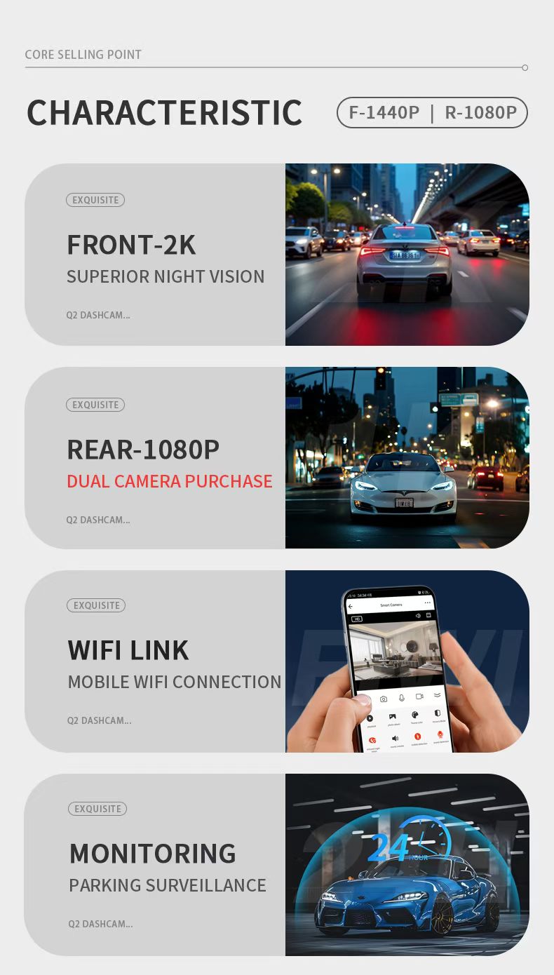 Nuova Dash Cam 2026 Q2 con Dop - Dash Cam 2K Dual Lens recensione e prezzo