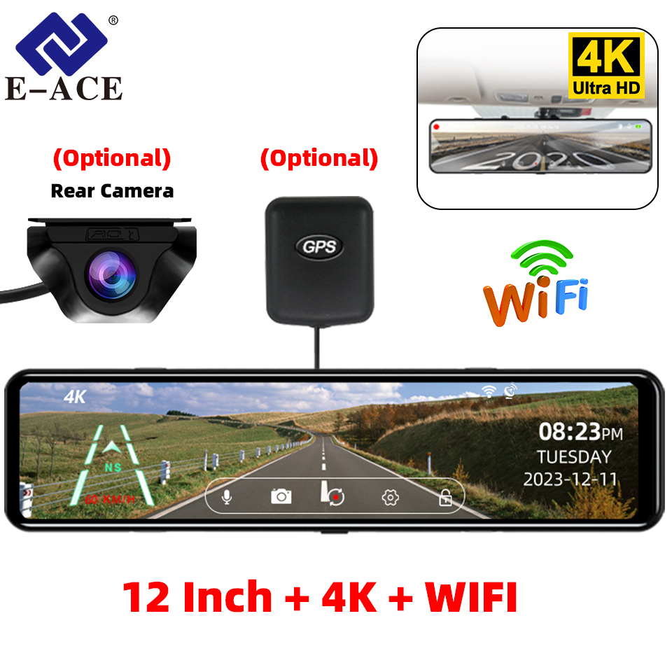 Registratore DVR per auto con  - Dash Cam Rear View Mirror 12 Inch recensione e prezzo