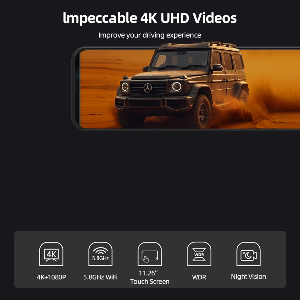 Registratore DVR per auto con  - Dash Cam Rear View Mirror 12 Inch recensione e prezzo