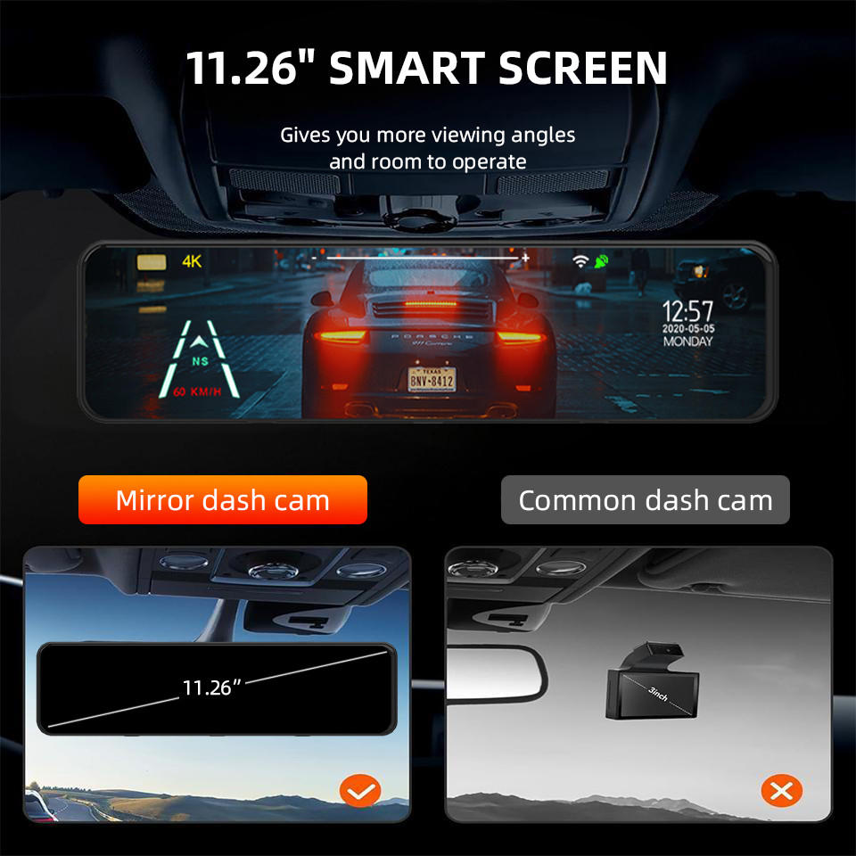 Registratore DVR per auto con  - Dash Cam Rear View Mirror 12 Inch recensione e prezzo