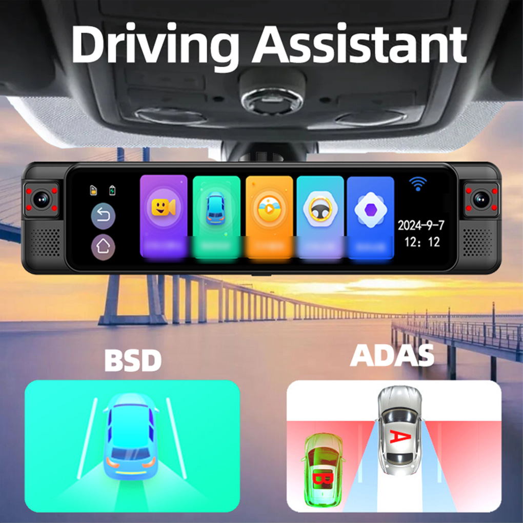 DVR per auto touch da 12 polli - Dash Cam Rear View Mirror 12 Inch recensione e prezzo