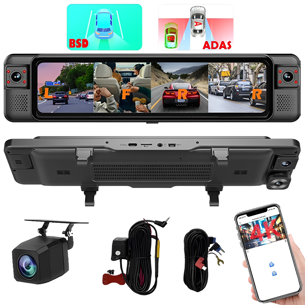 DVR per auto touch da 12 polli - Dash Cam Rear View Mirror 12 Inch recensione e prezzo