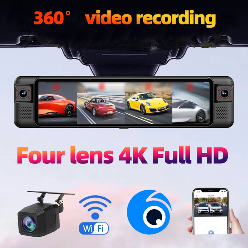 DVR per auto touch da 12 polli - Dash Cam Rear View Mirror 12 Inch recensione e prezzo