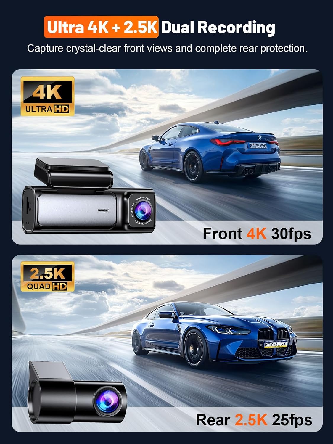 Dashcam Anteriore e Posteriore - Dash Cam Front And Rear 4K recensione e prezzo