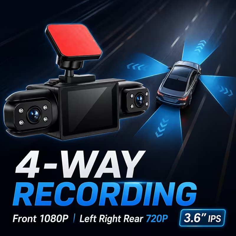 Dash Cam 1080P FHD a 3/4 canal - Dash Cam 3 Channel 1080P recensione e prezzo