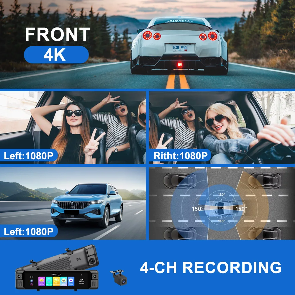AOEDI ADAS Dash Cam a 4 Canali - Dash Cam 360 Degree Panoramic recensione e prezzo