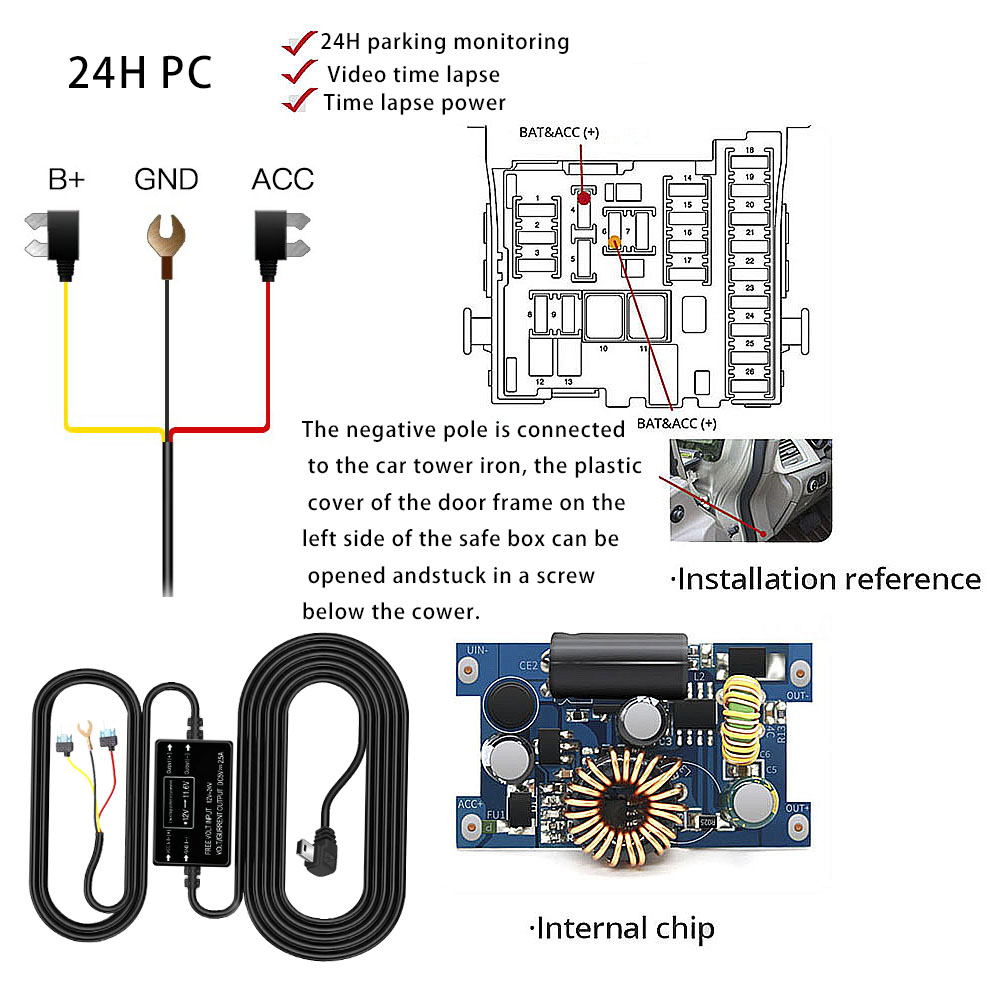 Kit di Cablaggio per Dash Cam  - Dash Cam With Parking Monitor recensione e prezzo