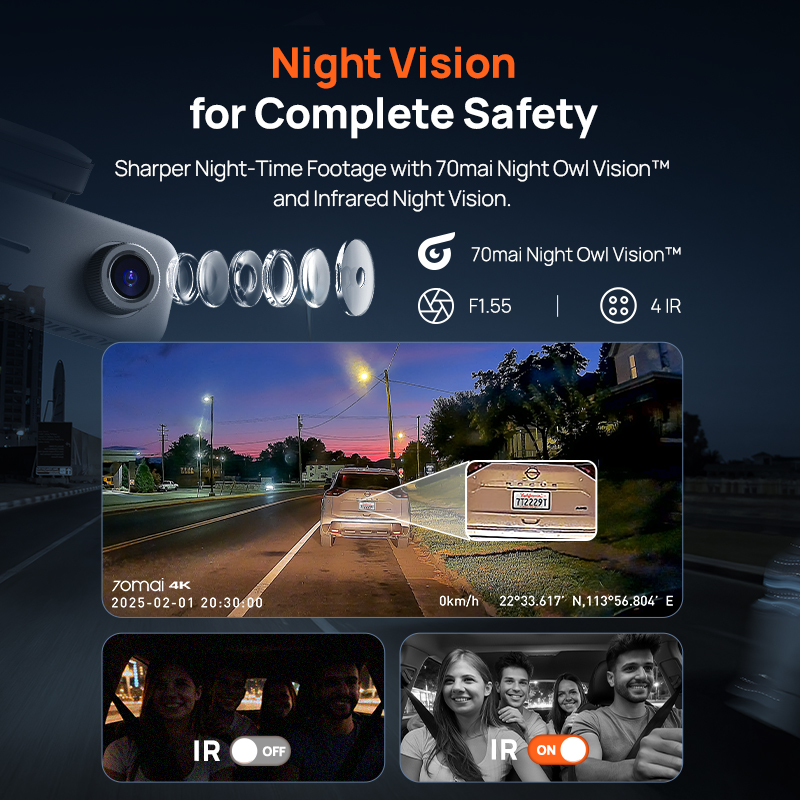 70mai 4K T800E Dash Cam a 3 Ca - Dash Cam Front And Rear 4K recensione e prezzo