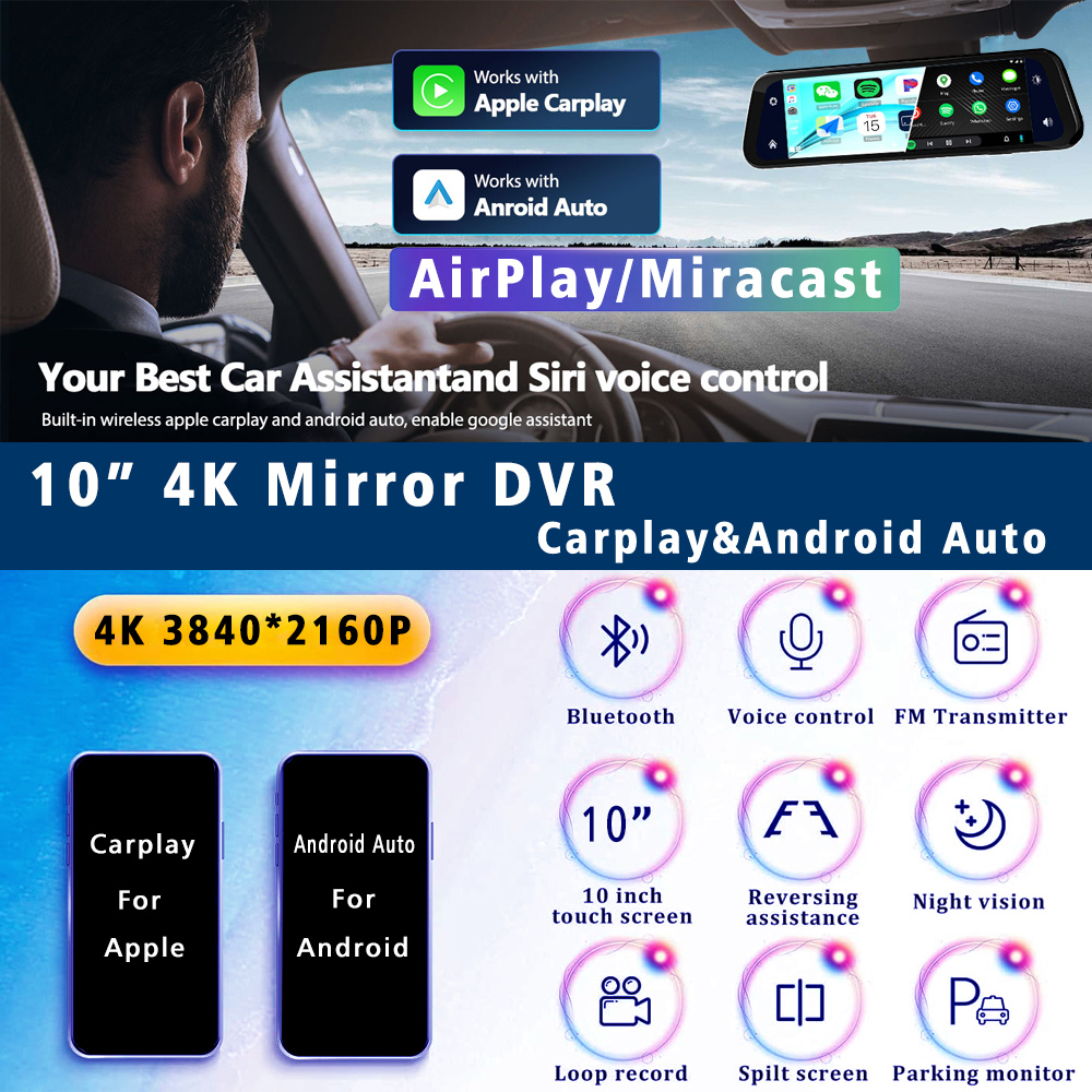 Dash Cam 10 Pollici 4K 3840*21 - Dual Dash Cam With Gps Wifi recensione e prezzo