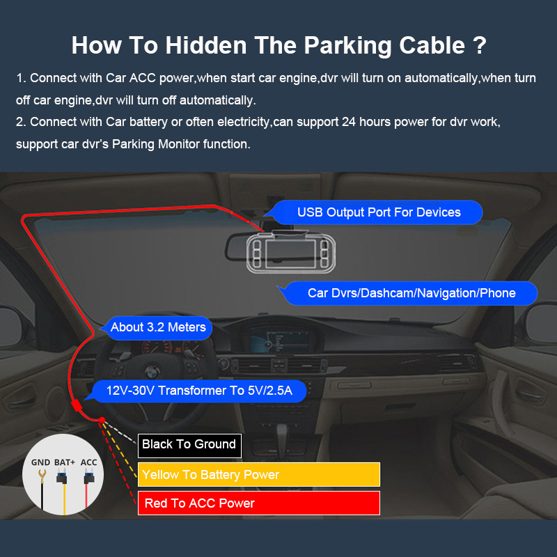 Yangood 3.5 Metri Buck Line pe - Dash Cam Hardwire Kit recensione e prezzo