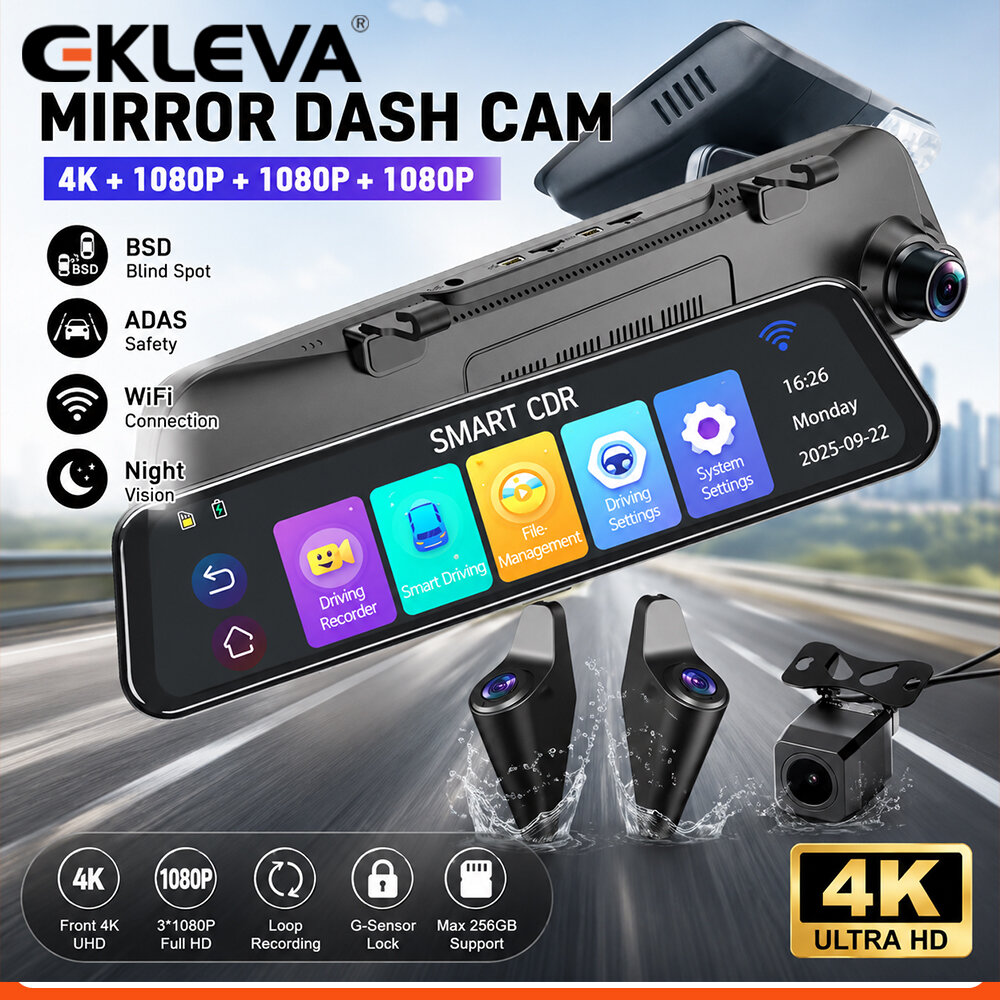 EKLEVA Specchietto Retrovisore - Dash Cam Rear View Mirror 12 Inch recensione e prezzo