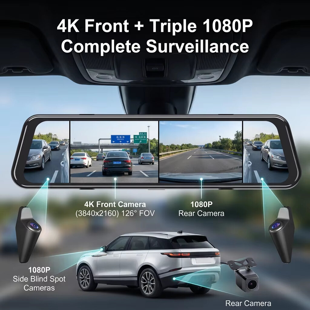 EKLEVA Specchietto Retrovisore - Dash Cam Rear View Mirror 12 Inch recensione e prezzo