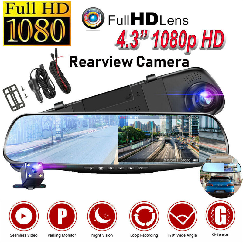 Mirror Dash Cam FHD Dual Lens  - Dash Cam With Parking Monitor recensione e prezzo