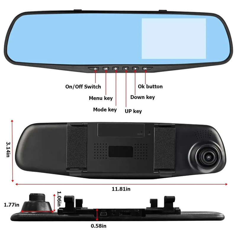 Mirror Dash Cam FHD Dual Lens  - Dash Cam With Parking Monitor recensione e prezzo