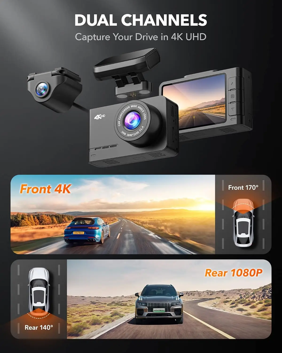 Wolfbox Dealer D07 Doppia Tele - Dash Cam Front And Rear 4K recensione e prezzo