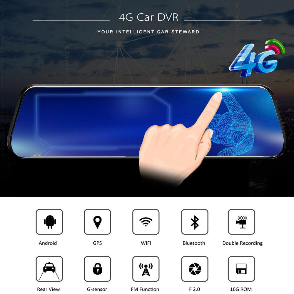 HGDO 10 ''4G Android Dash Cam  - Dual Dash Cam With Gps Wifi recensione e prezzo