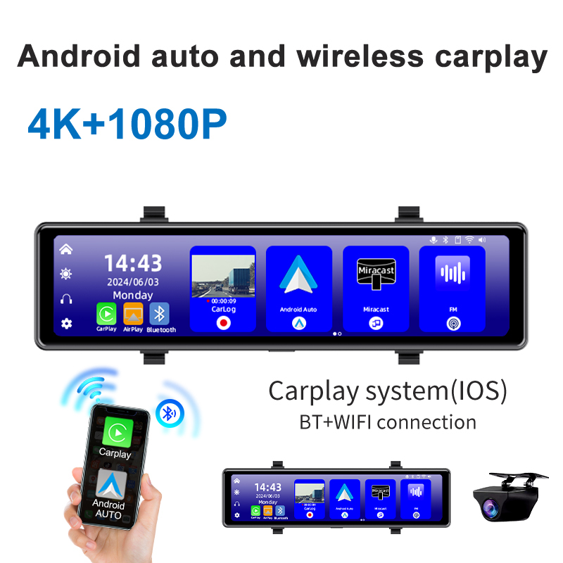 Dashcam Acceo 4K con Specchiet - Dash Cam Rear View Mirror 12 Inch recensione e prezzo