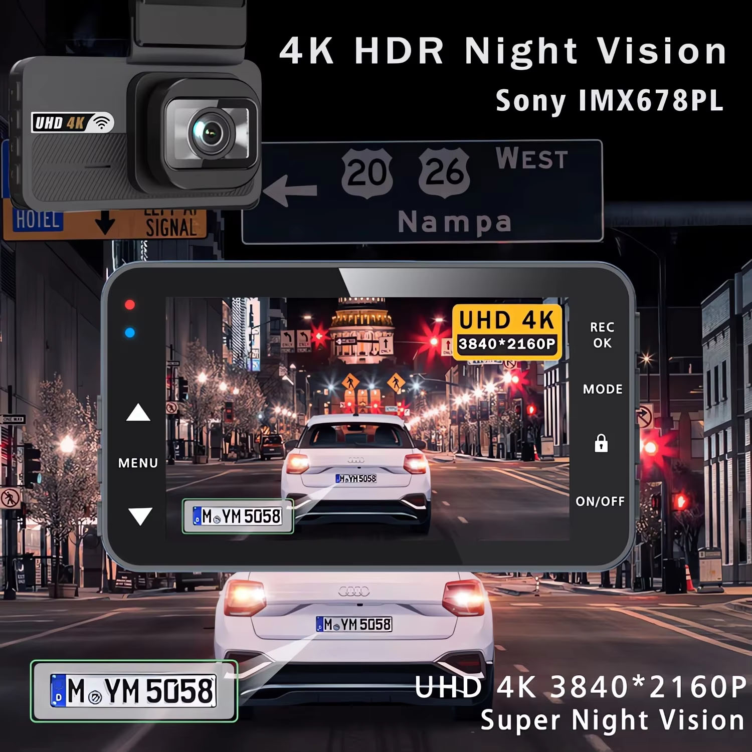 4K + 2.5K Dash Cam WIFI ADAS G - Dash Cam 4K Sony Starvis recensione e prezzo