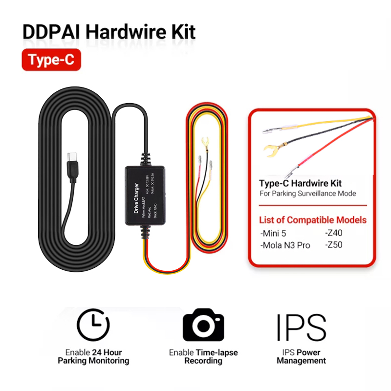 Per DDPAI Mini 5 12/24V Tipo-C - Dash Cam Hardwire Kit recensione e prezzo