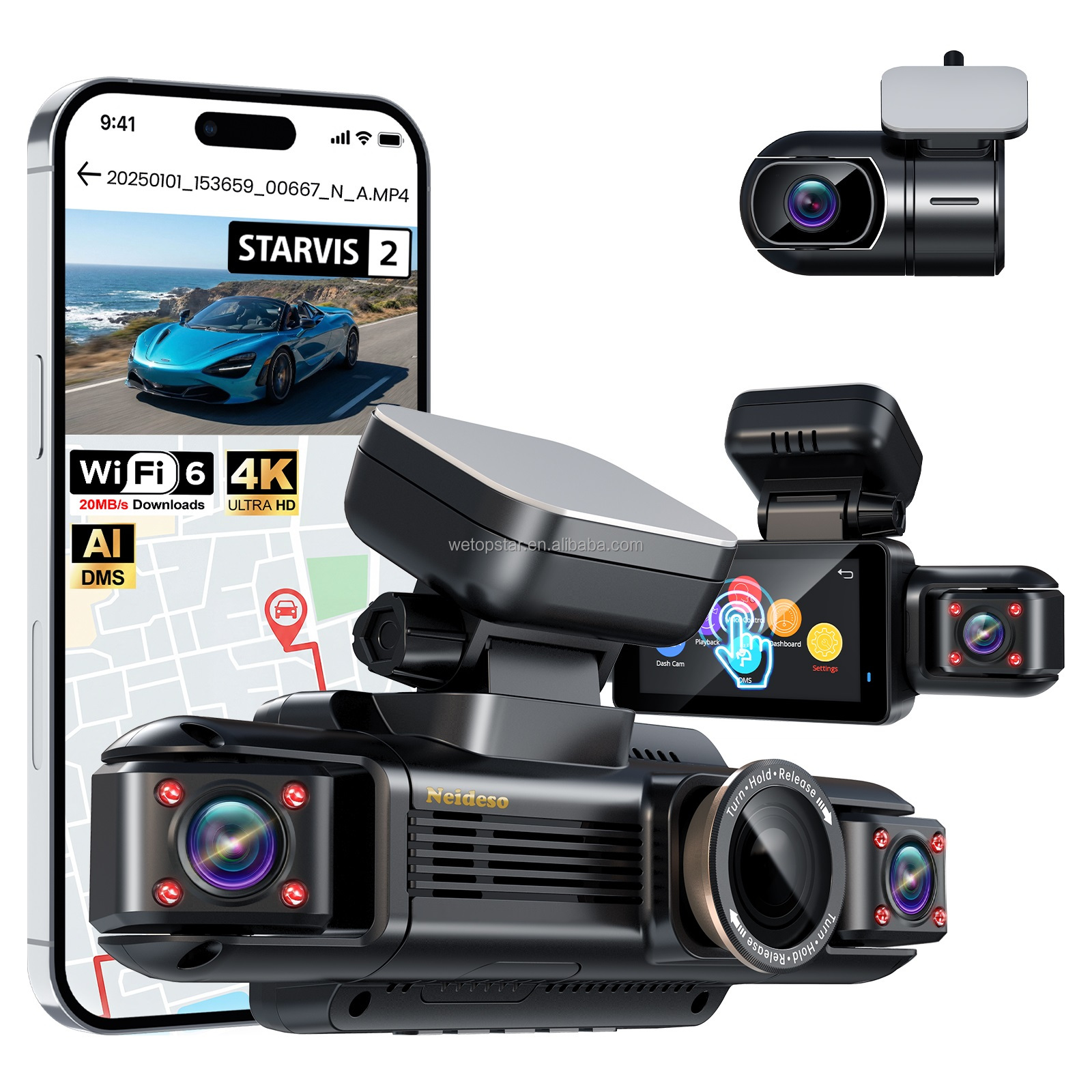 Dash Cam STARVIS 2 con Schermo - Dash Cam 3 Channel 1080P recensione e prezzo