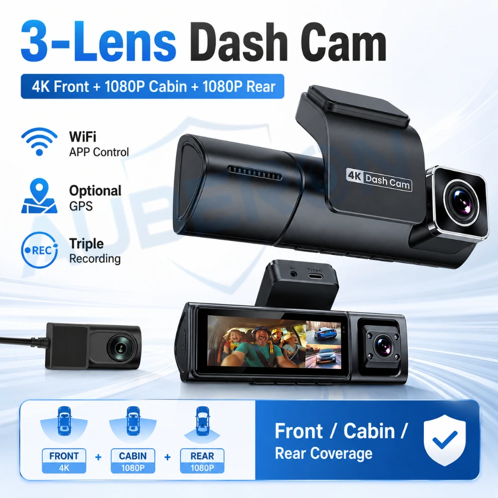 Dash Cam a 3 Canali 4K Anterio - Dash Cam 3 Channel 1080P recensione e prezzo