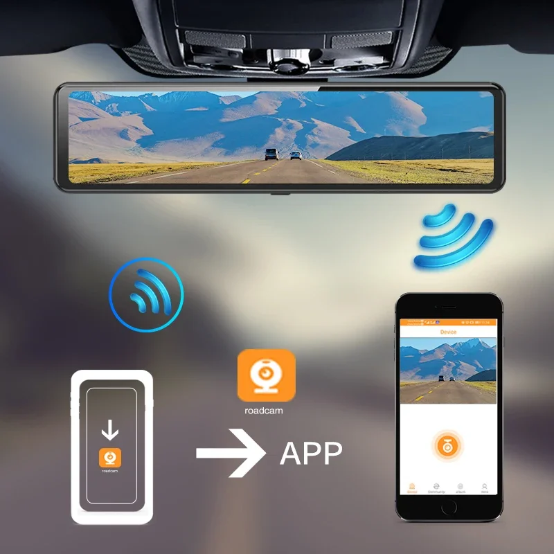 Dash Cam a specchio da 12