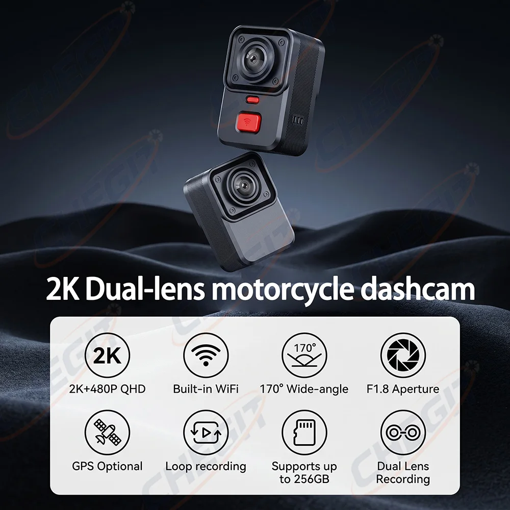 Registratore di Guida per Moto - Dash Cam 2K Dual Lens recensione e prezzo