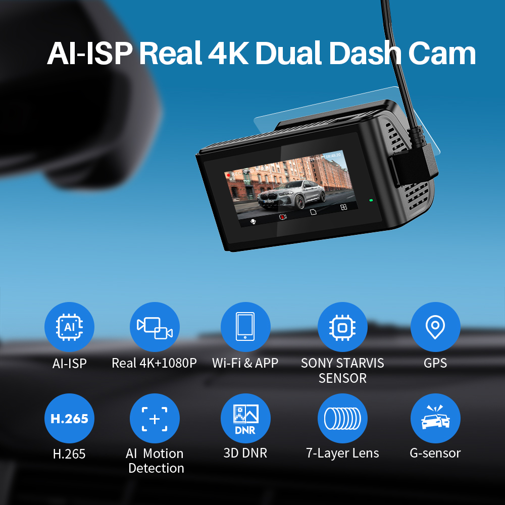 KAWA Dash Cam D11 4K Anteriore - Dash Cam 4K Sony Starvis recensione e prezzo