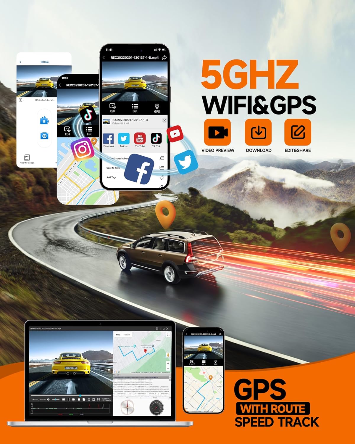 360 ° Panorama Dash Cam 4 cana - Dash Cam Night Vision Infrared recensione e prezzo
